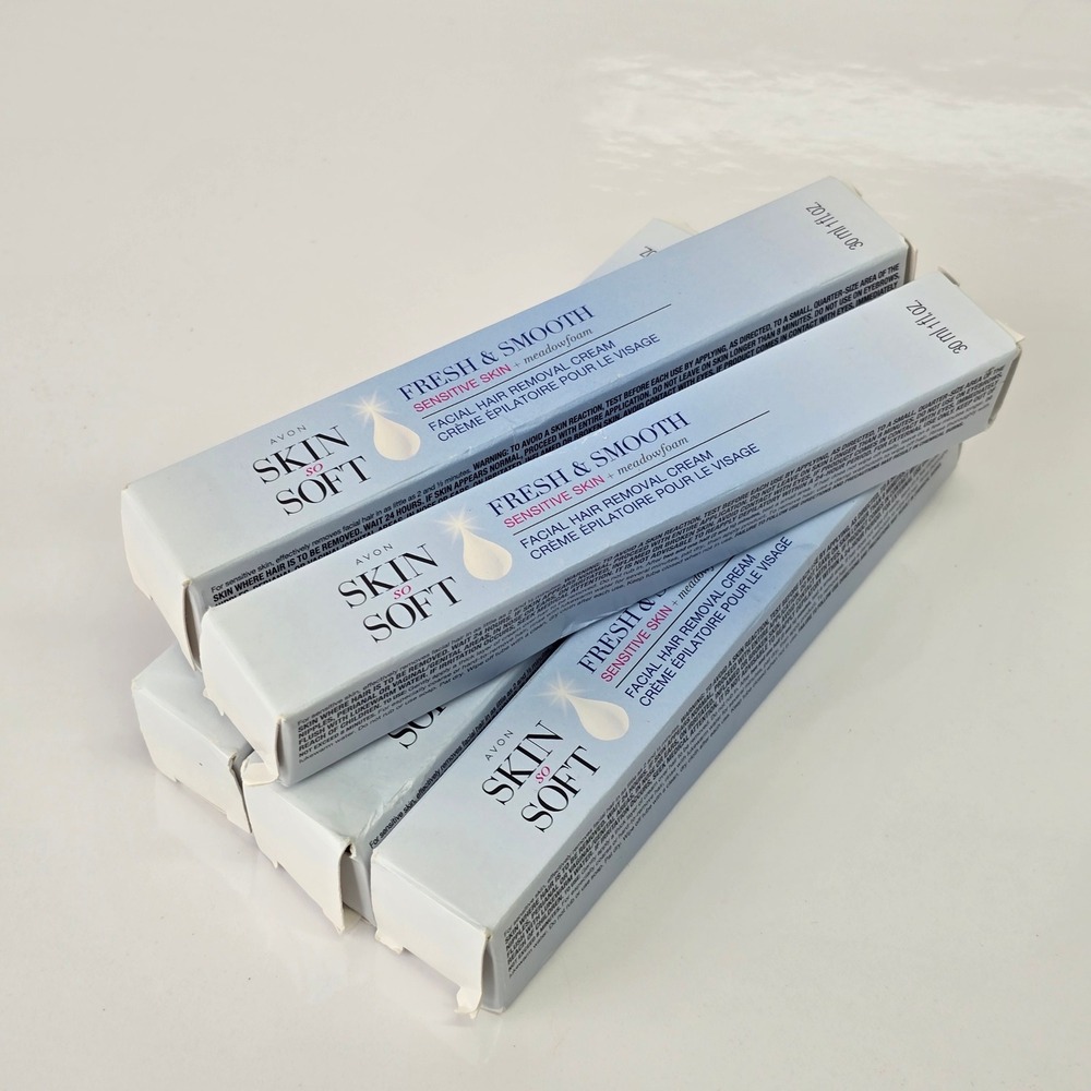 Avon Skin So Soft Fresh & Smooth Facial Hair Removal Cream 5pk Sensitive Skin